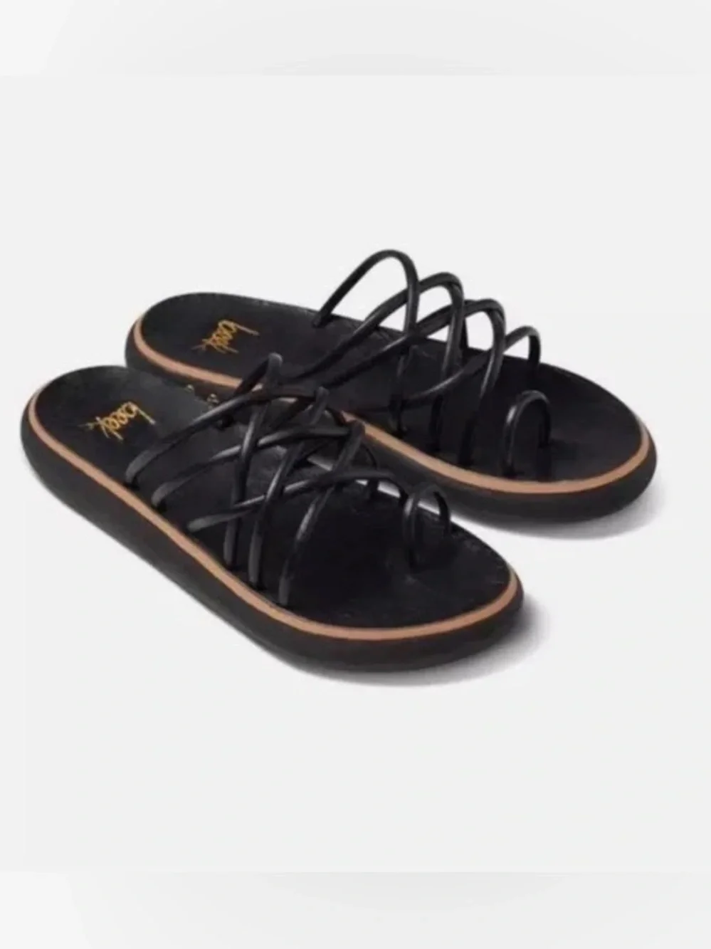 Beek PEEP leather platform sandal